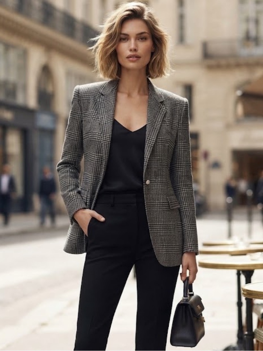 Lauren Ralph Lauren Blue Gray Wool Plaid Tailored Blazer Jacket